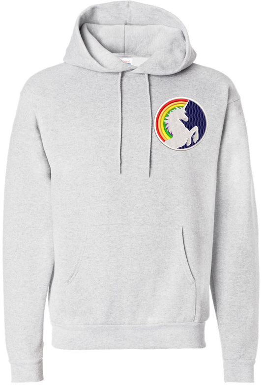 Rainbow Unicorn LGBTQ+ Pride Embroidered Hoodie Sweatshirt Gender Neutral Fashion Love Pullover