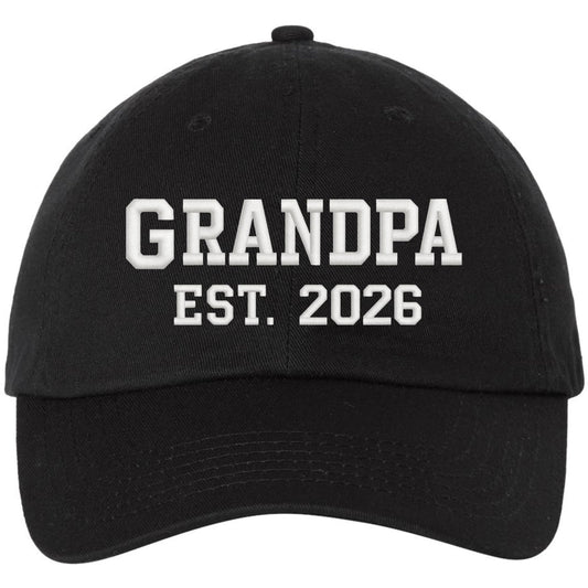 GRANDPA EST. 2026 New Grandpa Hat Fun Gift Embroidered Dad Hat Cotton Cap