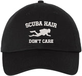 Scuba Hair Don’t Care Embroidered Dad Hat | Funny Diving Scuba Divers & Ocean Lovers Baseball Hat