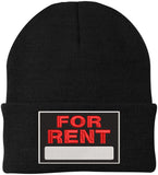FOR RENT Sign Embroidered Beanie Hat Adjustable Warm Skull Winter Cap