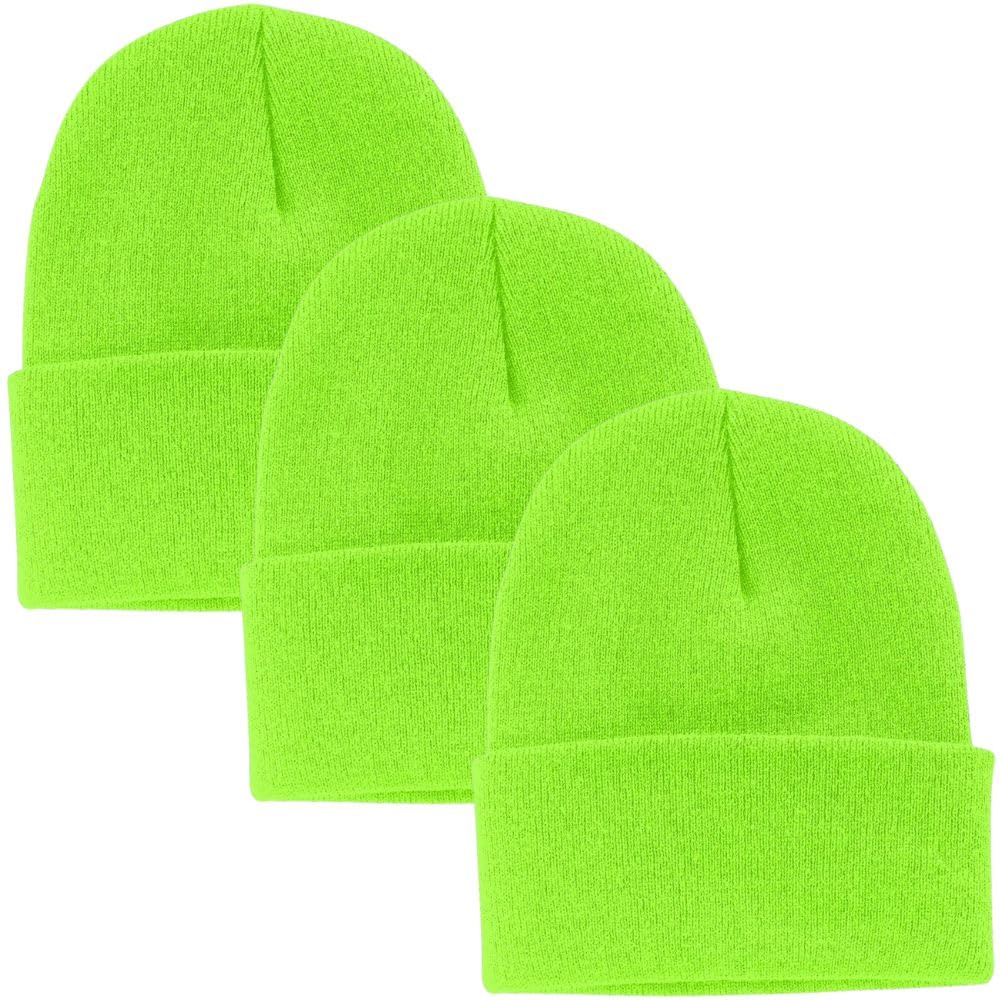 3 Pack Acrylic Beanie Watch Caps, Warm Knit Skull Cap for Men & Women, Blanks Soft Winter Hats