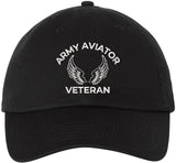 Army Aviator Veteran Embroidered Baseball Cap | USA Military Patriotic Aviation Adjustable 100% Cotton Hat