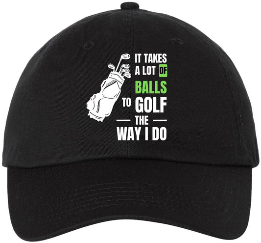 Golf Embroidered Baseball Cap | Funny Sports 100% Cotton Adjustable Dad Hat for Men & Women