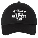 WORLD'S GREATEST DAD Embroidered Dad Hat | Low Profile Soft Cotton Baseball Dad Hats for Men