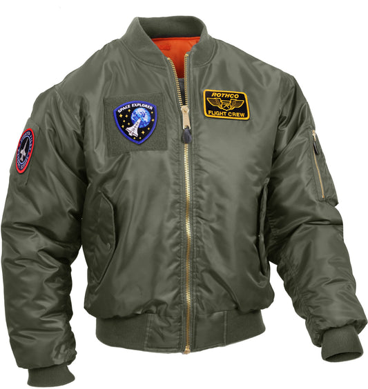 Sage Green - MA-1 Flight Jacket Air Force Style Bomber Coat Customizeable with Patches Sections