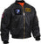 Black Military Air Force Style MA-1 Flight Jacket with 5 Removable Patches