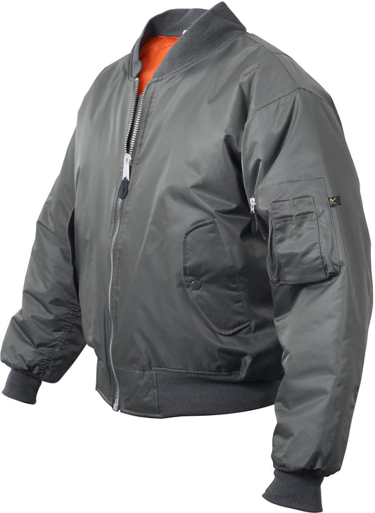 Gunmetal Grey - Air Force MA-1 Flight Jacket Bomber US Military Style Reversible Coat