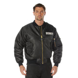 Official Security Uniform Black Jacket Officer Guard MA-1 Bomber Flight Coat