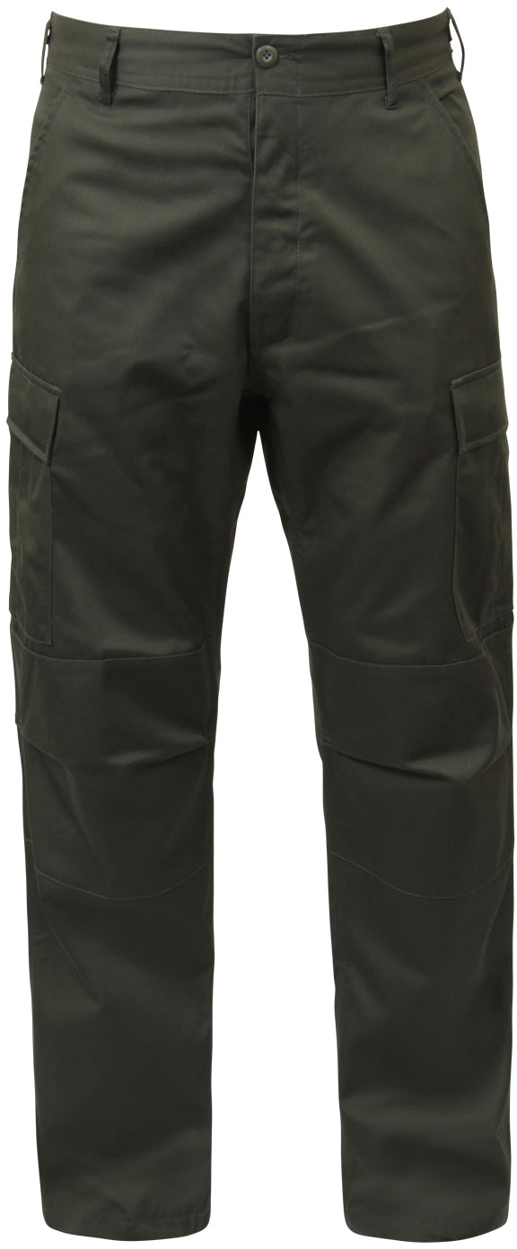 Olive Drab - Tactical BDU Pants Cargo Fatigues - Poly/Cotton Twill - Button Fly
