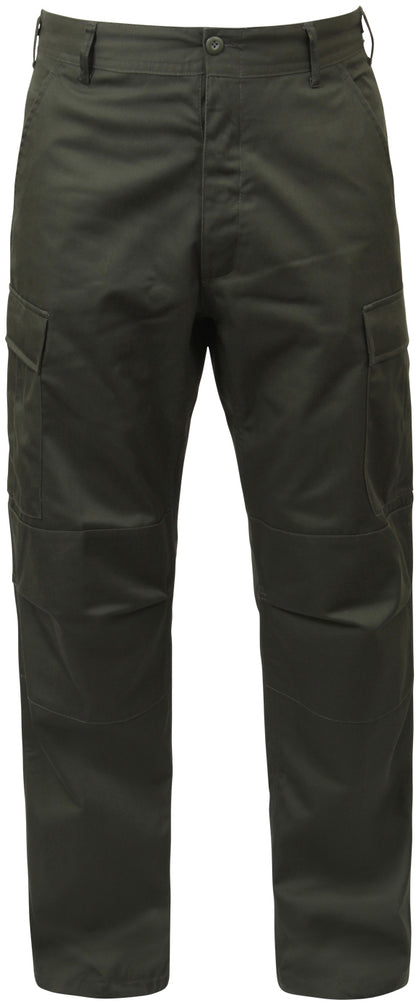 Olive Drab - Tactical BDU Pants Cargo Fatigues - Poly/Cotton Twill - Button Fly
