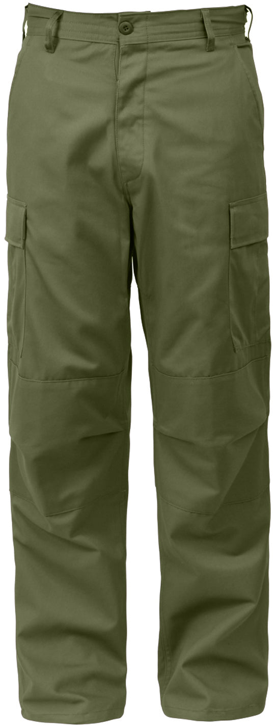 Olive Drab - Tactical BDU Pants Cargo Fatigues - Poly/Cotton Twill - Button Fly
