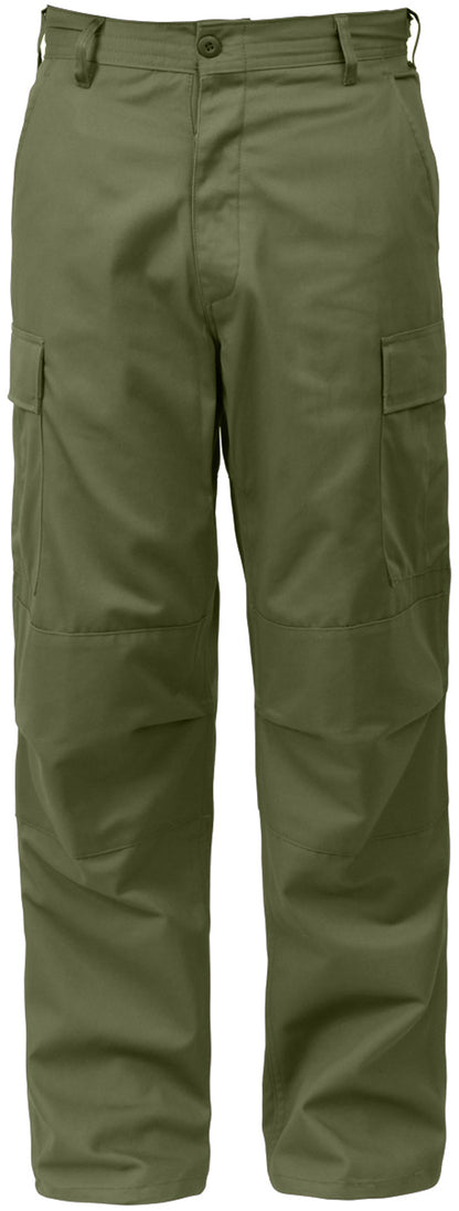 Olive Drab - Tactical BDU Pants Cargo Fatigues - Poly/Cotton Twill - Button Fly