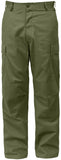 Olive Drab - Tactical BDU Pants Cargo Fatigues - Poly/Cotton Twill - Button Fly
