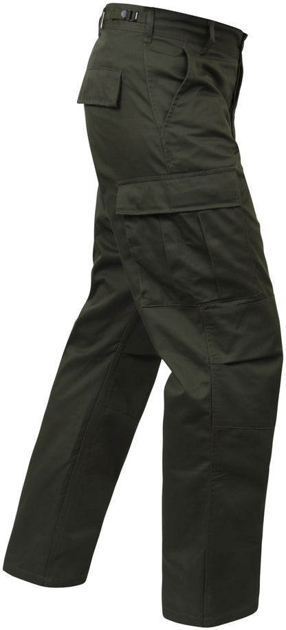 Olive Drab - Tactical BDU Pants Cargo Fatigues - Poly/Cotton Twill - Button Fly