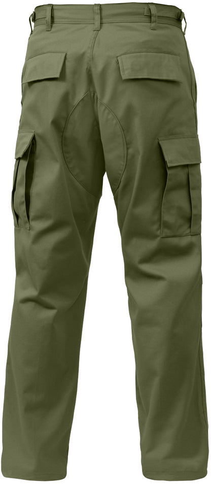 Olive Drab - Tactical BDU Pants Cargo Fatigues - Poly/Cotton Twill - Button Fly