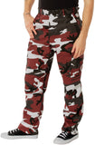 Red Camouflage - Tactical BDU Pants Cargo Fatigues - Poly/Cotton Twill - Button Fly