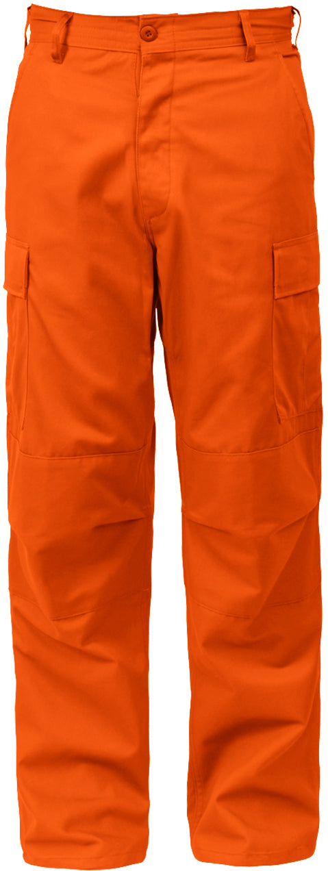 Blaze Orange - Tactical BDU Pants Cargo Fatigues - Poly/Cotton Twill - Button Fly