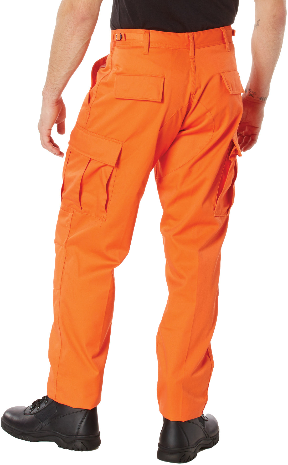 Blaze Orange - Tactical BDU Pants Cargo Fatigues - Poly/Cotton Twill - Button Fly