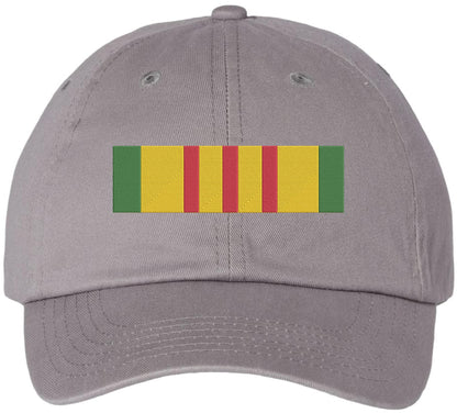 Vietnam Service Ribbon Embroidery Dad Hat | USA Military Army Patriotic 100% Cotton Baseball Cap