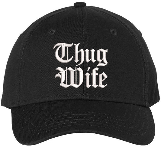Thug Wife Embroidered Baseball Cap | Funny Thugs Gangsta Style Streetwear Adjustable Cap for Wives & Women
