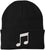 Music Note Embroidered Beanie Knit Cuffed Cap Music Lover Hat Musician Gift