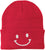Smiley Face Outline Embroidered Beanie | Cute Knit Winter Hat | Unisex Warm Cuff Skull Cap for Men & Women