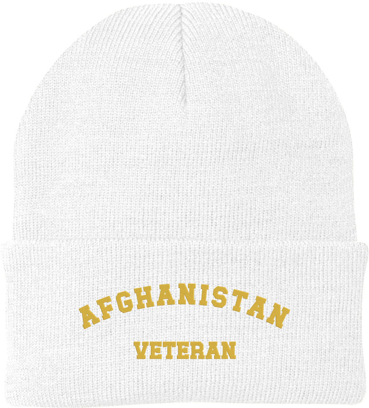 Afghanistan Veteran Embroidered Beanie - Military Service - 100% Acrylic Knit