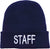 STAFF Large Embroidered Beanie Fleece Lined Watch Cap STAFF Warm Winter Work Uniform Hat
