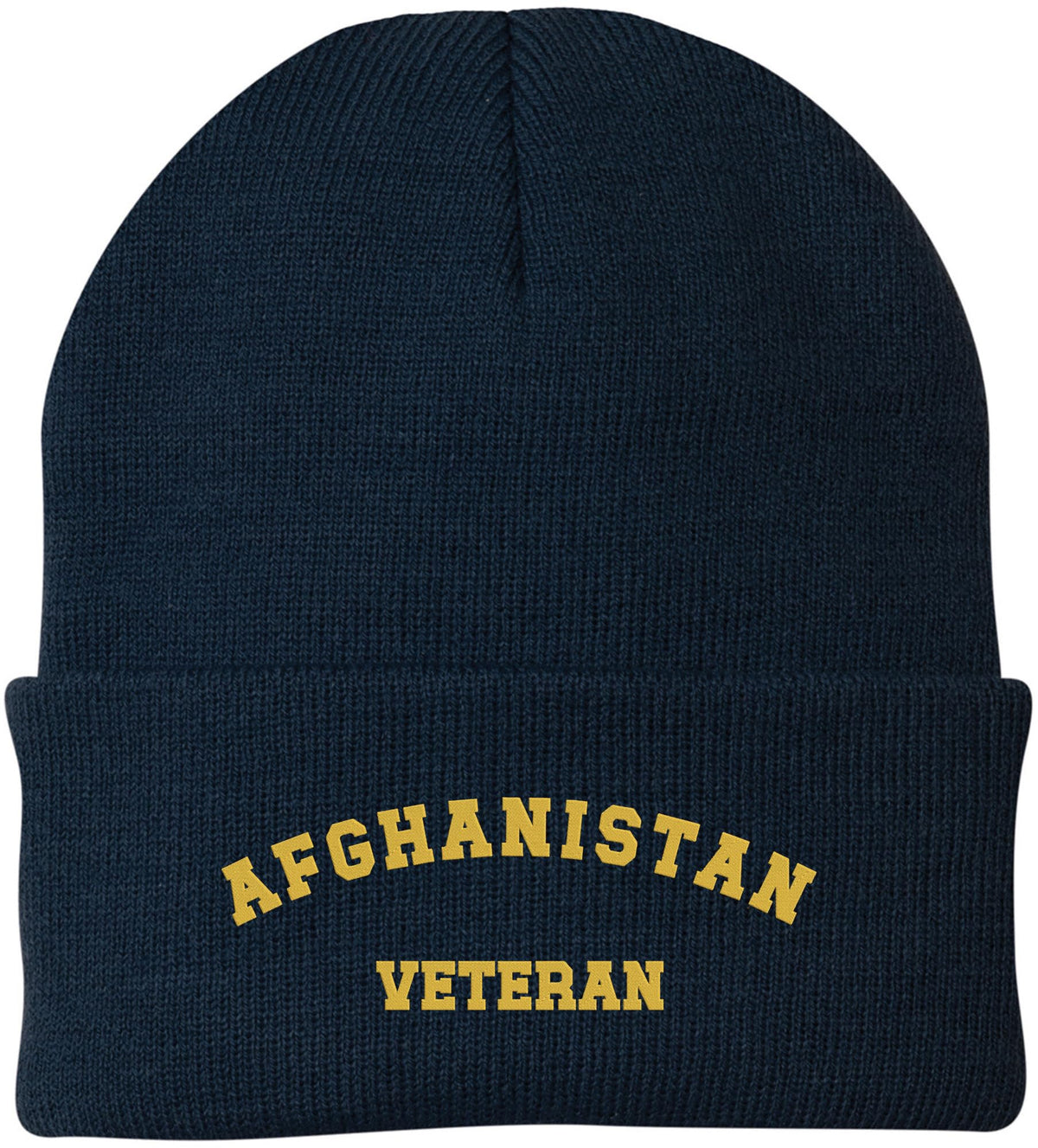 Afghanistan Veteran Embroidered Beanie - Military Service - 100% Acrylic Knit