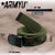 ARMYU Military Web Belt Reversible Cotton Canvas Army Camo & Solid Belts with Black Buckle 54