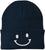 Smiley Face Outline Embroidered Beanie | Cute Knit Winter Hat | Unisex Warm Cuff Skull Cap for Men & Women
