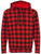 Red & Black Buffalo Check Plaid Sweatshirt, Slim Fit Raglan Pullover Lumberjack Hunters Outdoor Hoodie