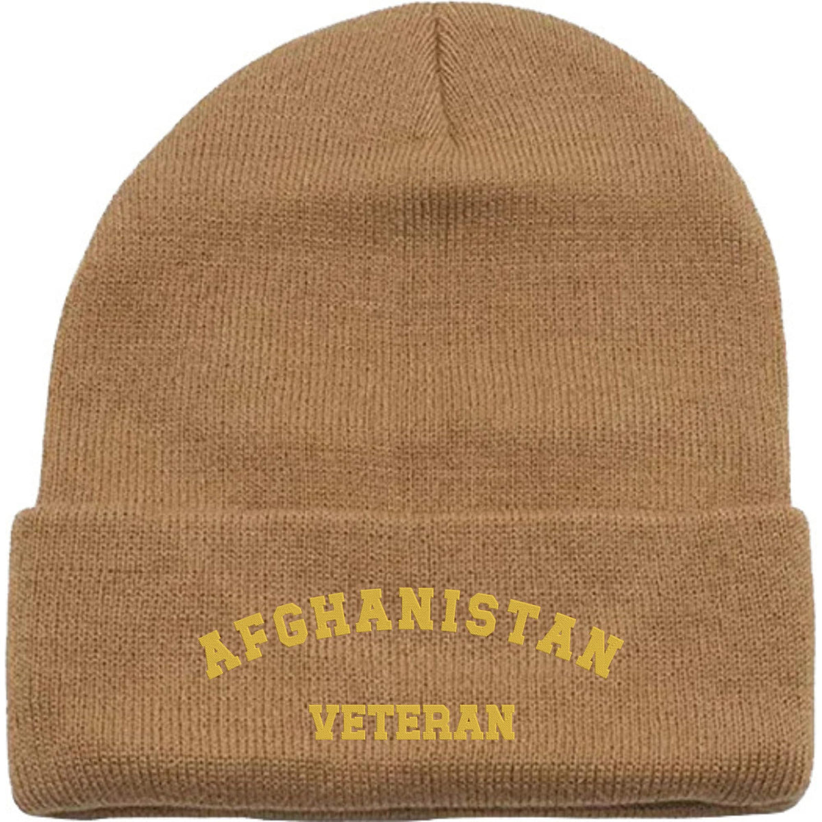 Afghanistan Veteran Embroidered Beanie - Military Service - 100% Acrylic Knit
