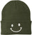 Smiley Face Outline Embroidered Beanie | Cute Knit Winter Hat | Unisex Warm Cuff Skull Cap for Men & Women