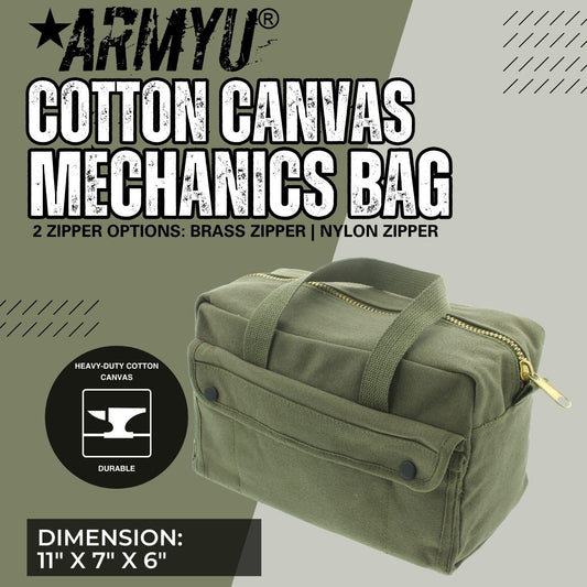 Heavy Duty Cotton Canvas Tool Bag - Military Field Carry Bag - General Purpose Storage Bag