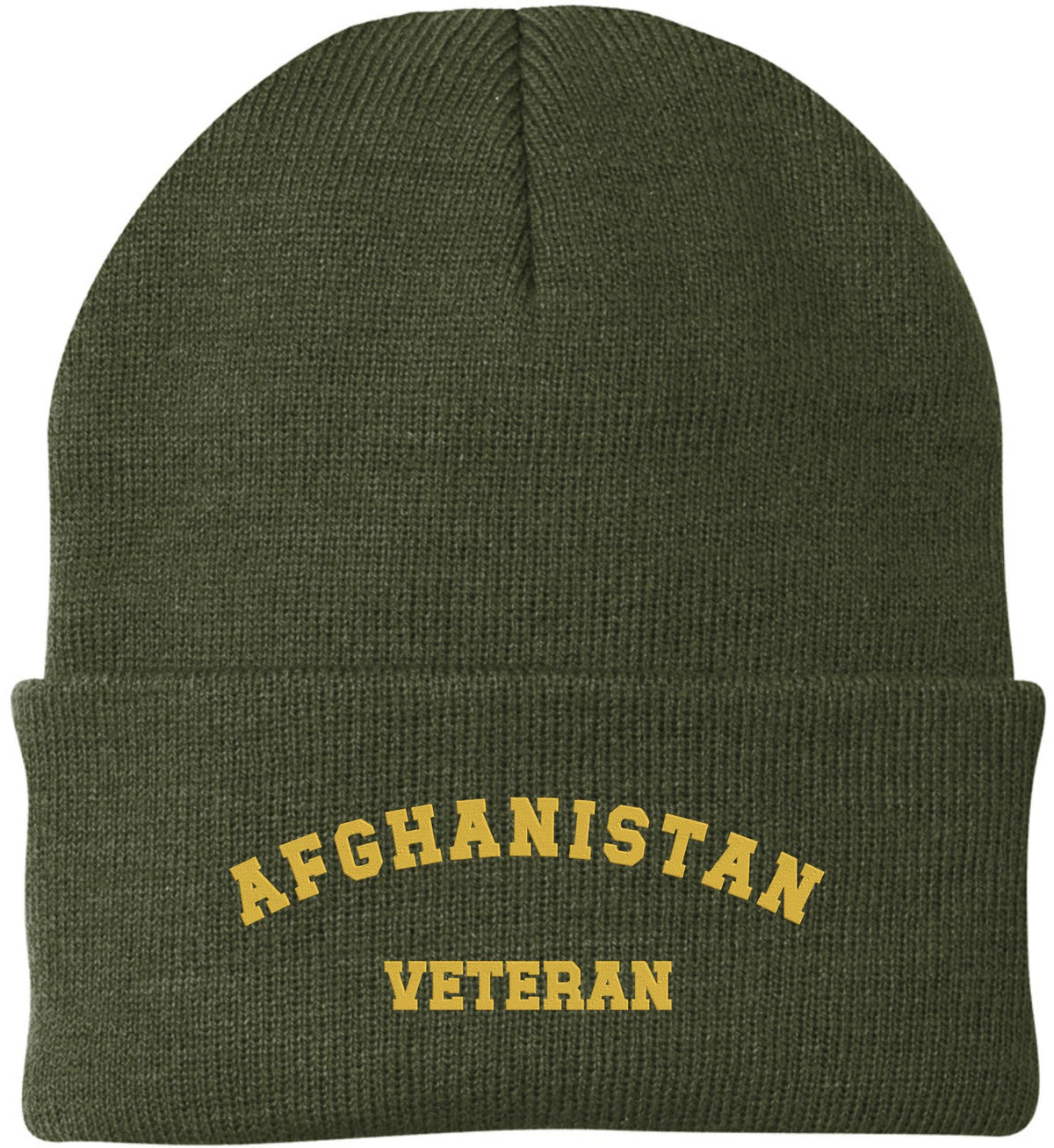 Afghanistan Veteran Embroidered Beanie - Military Service - 100% Acrylic Knit