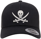 Embroidered Trucker Hat Mesh Snapback Cap Skull UFO Jolly Roger Hops Leaf Design
