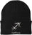 Zodiac Signs Embroidered Beanie | Acrylic Warm Skull Astrology Horoscope Monthly Symbols Designs Watch Cap, Black