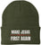 Make Jesus First Again Embroidered Beanie | MAGA Style Warm Knit Winter Skull Cap Religious Christian Hat