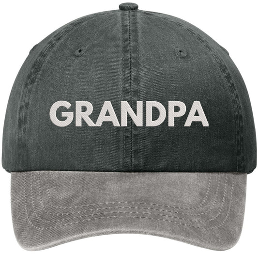 Grandpa Embroidered Baseball Cap | 100% Cotton Twill Two Tone Grandfather Fathers Day Hat