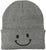 Smiley Face Outline Embroidered Beanie | Cute Knit Winter Hat | Unisex Warm Cuff Skull Cap for Men & Women
