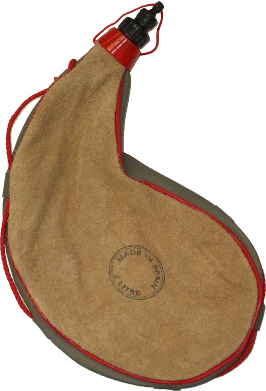 Spanish Leather Wine Bota – 2L Waterskin Canteen Flask, Traditional Drink Pouch for Wine or Water