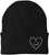 Heart Smiley Face Love Embroidered Beanie | Knit Warm Skull Cap Acrylic Hat Cute Gift for Boyfriend, Girlfriend & Loved Ones