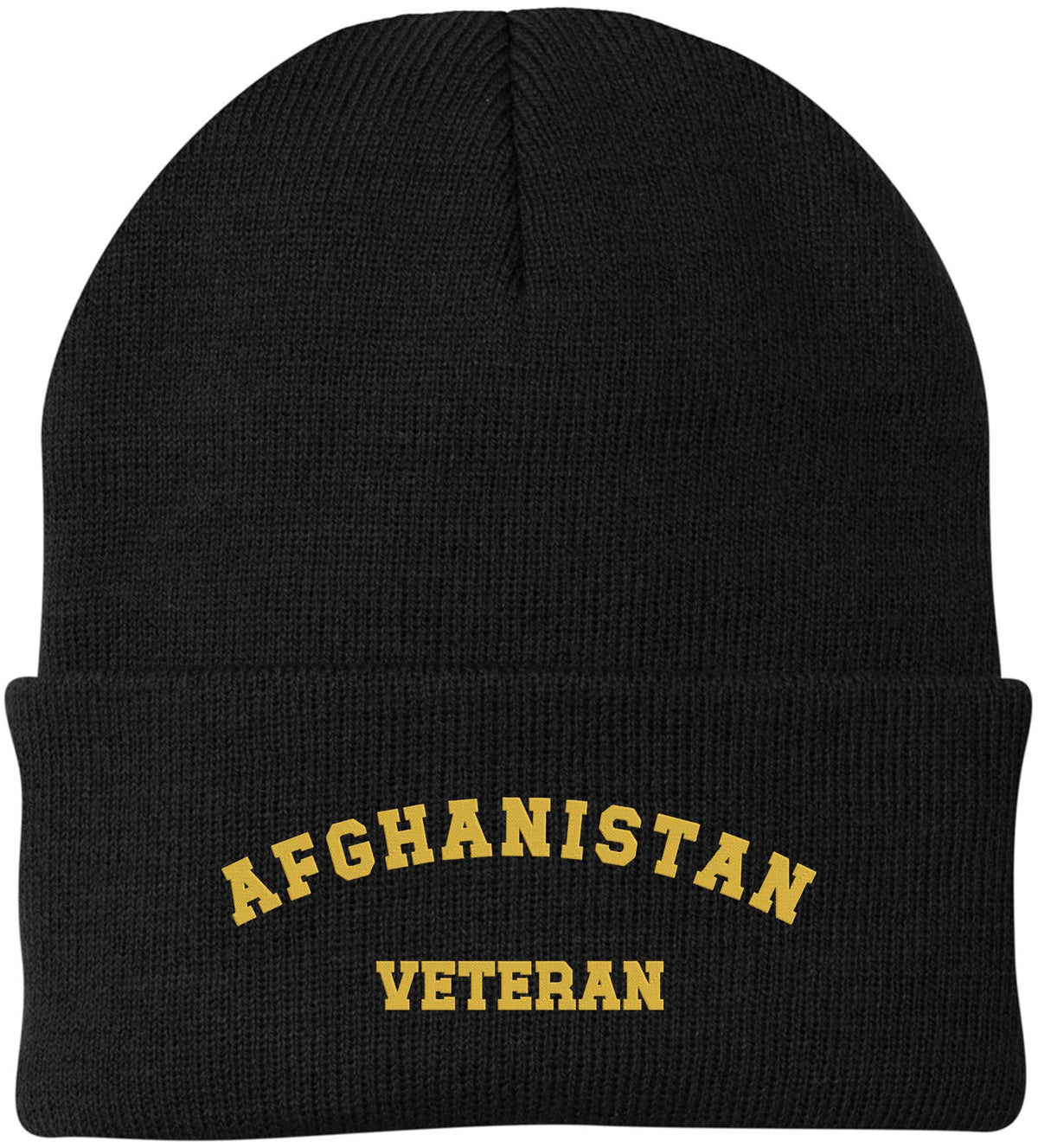 Afghanistan Veteran Embroidered Beanie - Military Service - 100% Acrylic Knit