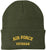 Air Force Veteran Embroidered Beanie Hat | USA Military Forces Cold Weather Winter Knit Cap for Men & Women