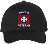 82nd Airborne U.S. Veteran Embroidered Baseball Cap | USA Army Military 100% Cotton Adjustable Unisex Dad Hat