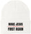 Make Jesus First Again Embroidered Beanie | MAGA Style Warm Knit Winter Skull Cap Religious Christian Hat