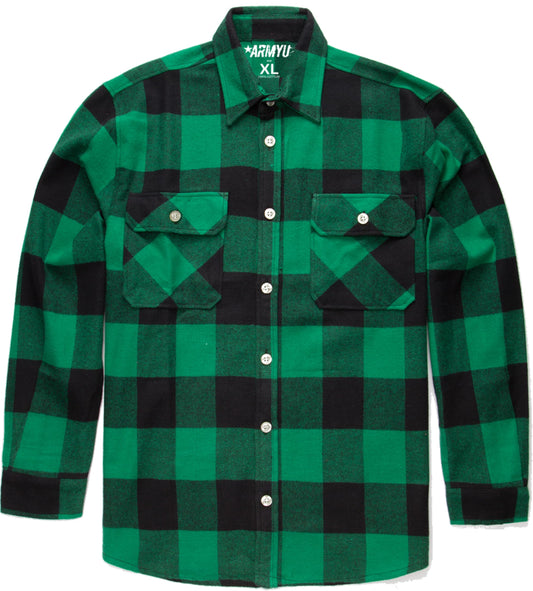 Extra Heavyweight Buffalo Plaid Flannel Shirt Cotton Outdoor Work Button Down Men's Shirt