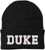 DUKE Embroidered Beanie Hat Knit Cuffed Winter Cap Skull Cap