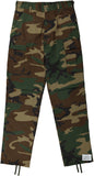 Woodland Camouflage Tactical BDU Pants Military Fatigues Army Cargo Everyday Camo Combat Trousers, Button Fly